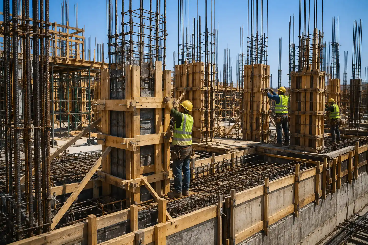 نجار مسلح لتنفيذ القواعد والأسقف الخرسانية